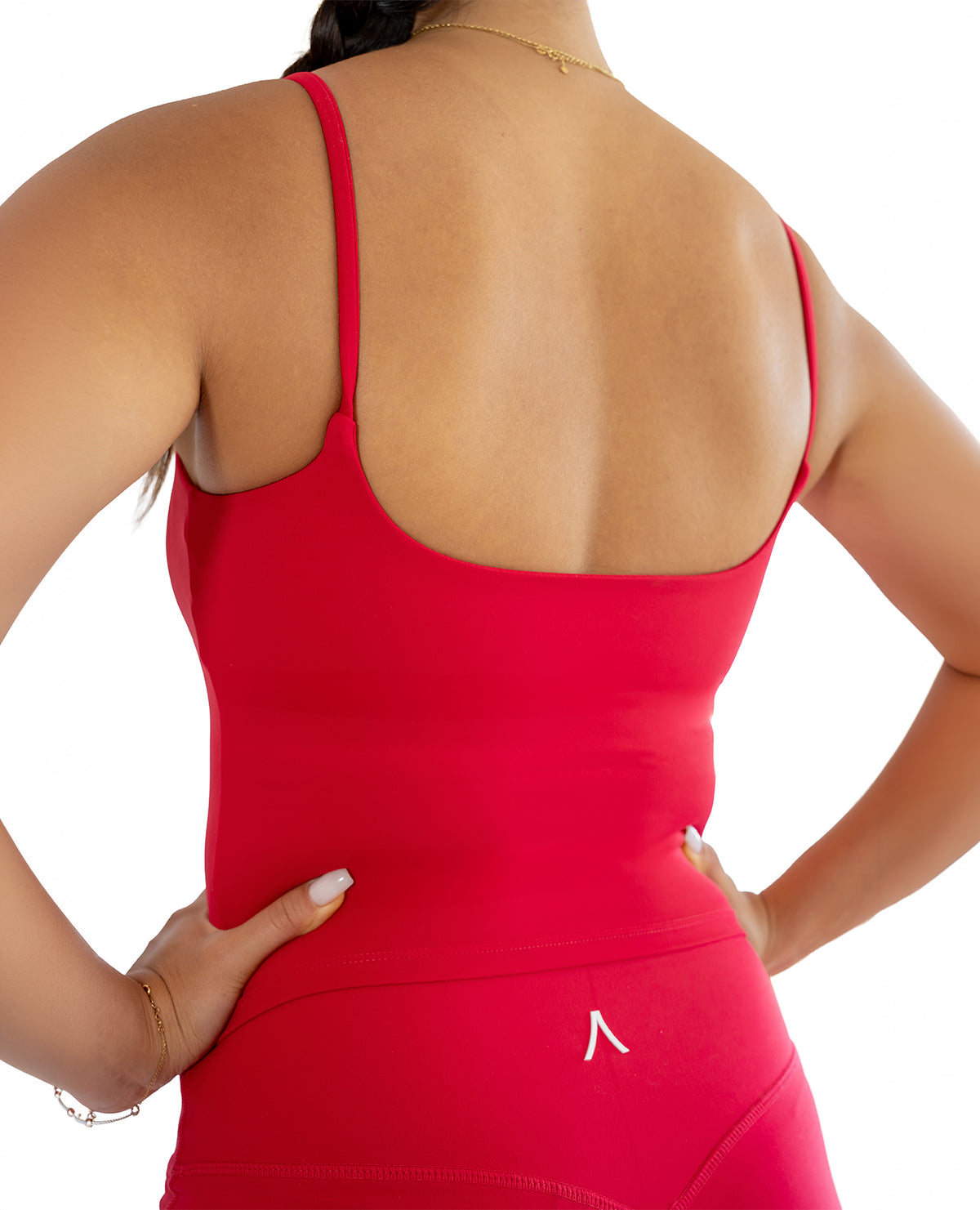 STRAPPY MID TANK TOP WITH BUILT IN BRA SHELF